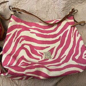 Dooney & Bourke Pink and White Zebra Shoulder Bag